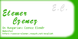 elemer czencz business card