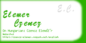 elemer czencz business card